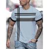 Summer Men's T-Shirt -3D Simple Stripe Print