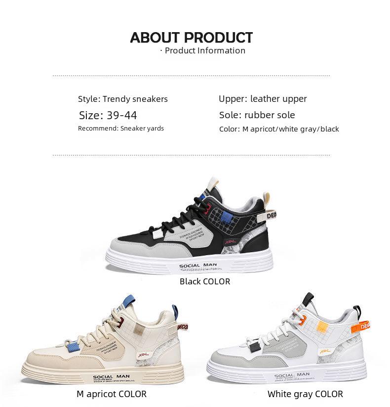 2023 Herbst/Winter Herren High-Top Casual Flats: Trendige Allround-Studenten-Sneaker