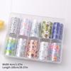 Flower Nail Foils Transfer Paper Stickers 50pcs Colorful Floral Adhesive Nail Wraps for DIY Salon Design Art Decor