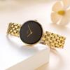 MISSFOX Middle East Fashion Simple Gold Black Disc Exquisite Waterproof Women's Quartz Watch Watch