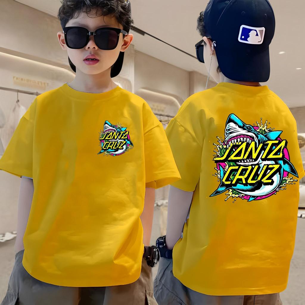Boys and girls' T-shirts paired with printed children's short sleeved T-shirts, summer new style