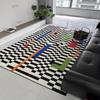Moderne Teppiche für Wohnzimmer Heimdeko Leichter Luxus Abstrakt Mode Schwarz Weiß Kariert Kunst Schachbrett Schlafzimmer Polyesterteppiche