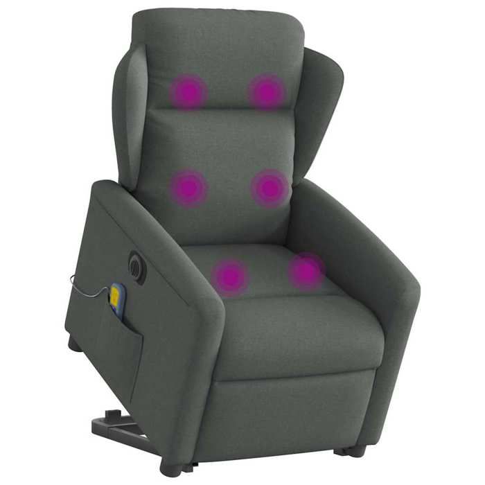 VidaXL Electric Massage Recliner Dark Grey Fabric 3303165