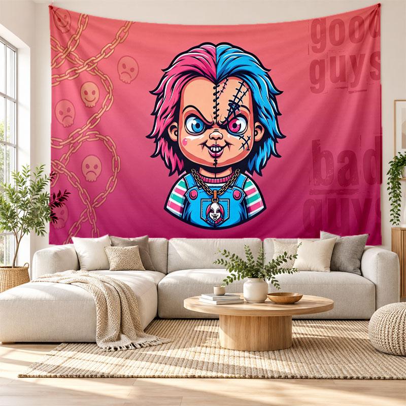 Child's Play Chucky Tiffany Wall Tapestry Home Decor Hanging Cloth Art Background Tapestry for Bedroom