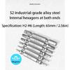 Pack Of 6 Sturdy Magnetic Double Head Hex Bits High Strength Alloy Steel Magnetic Hex Bits For Versatile Applications