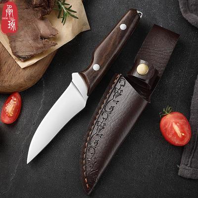 Stainless Steel Fruit Knife Meat Cleaver Outdoor Portable Outdoor Camp Meat Knife Sheath Set Mongolian Meat Cleaver Wooden Handle