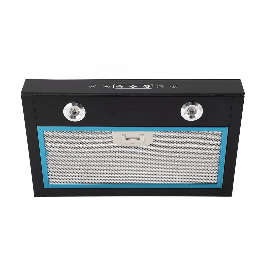 12V Cooking Range Hood 3 Speed Adjustable with Touchable Screen LED Light for RV Camper Kitchen