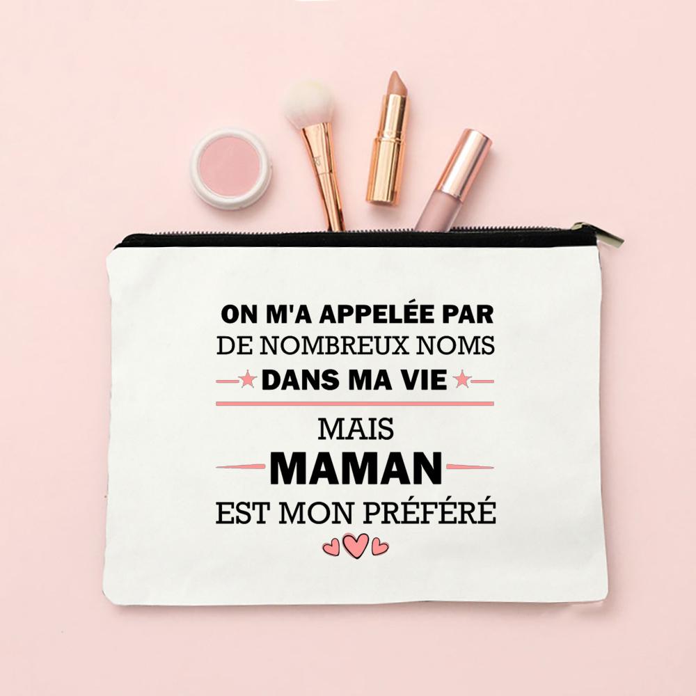 Best Mom French Printed Cosmetic Case Women Makeup Bags Travel Toiletry Organizer Female Wash Storage Pouch Mother's Day Gifts