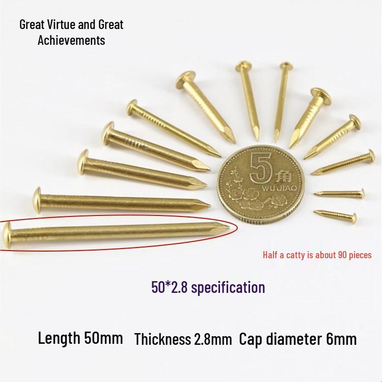 Round Head Brass Nails for DIY Projects and Picture Hanging