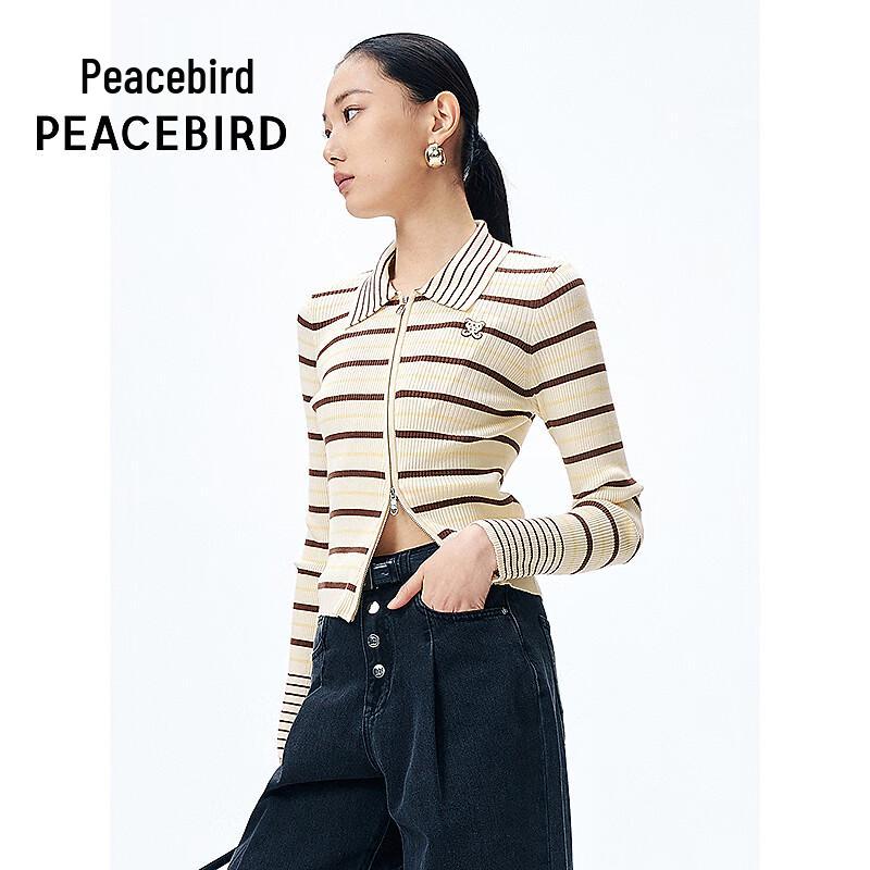 PEACEBIRD Men's Oblique Placket Cardigan