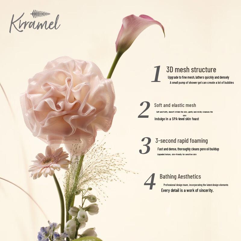 KRRAMEL Большая Роза Цветок для Ванны Мочалка 16cm