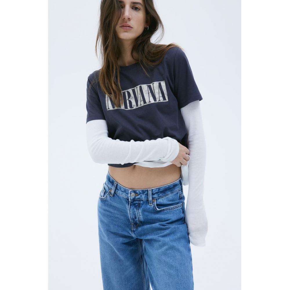 

Футболка с принтом HM темно-серая Nirvana