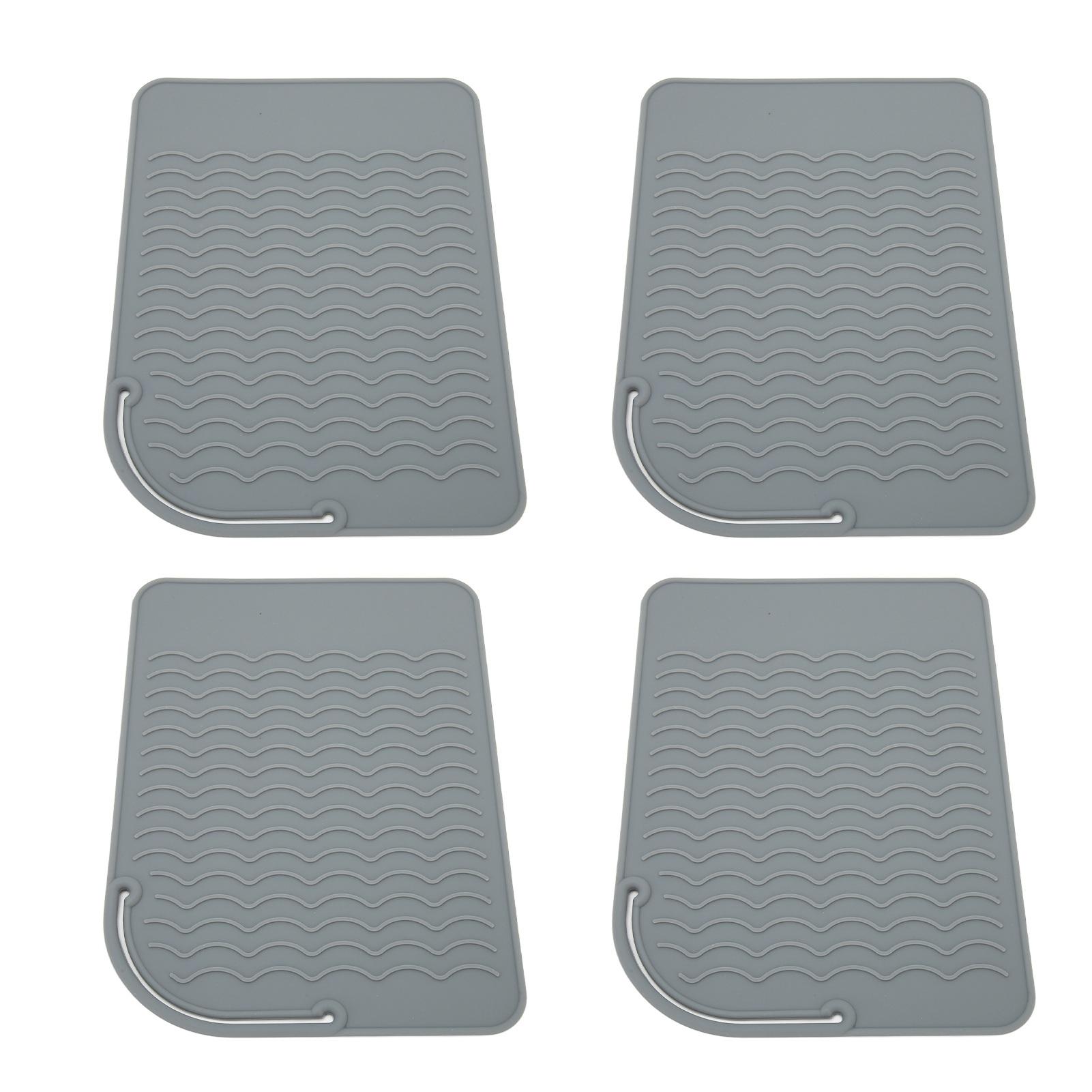 4 шт. Термостойкая подкладка для выпрямителя Силиконовый термостойкий коврик Тепловой коврик для плойки Выпрямителя Утюжка
