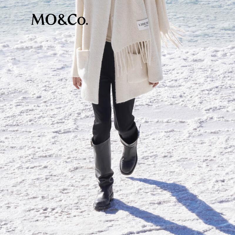 MO&Co. Women's Retro High-Waist Slim Thermal Jeans
