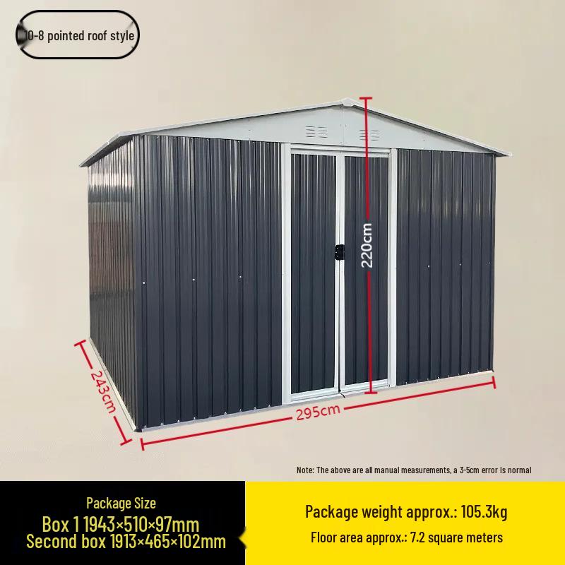 Movable Outdoor Sheet Metal Garden Shed and Storage Room