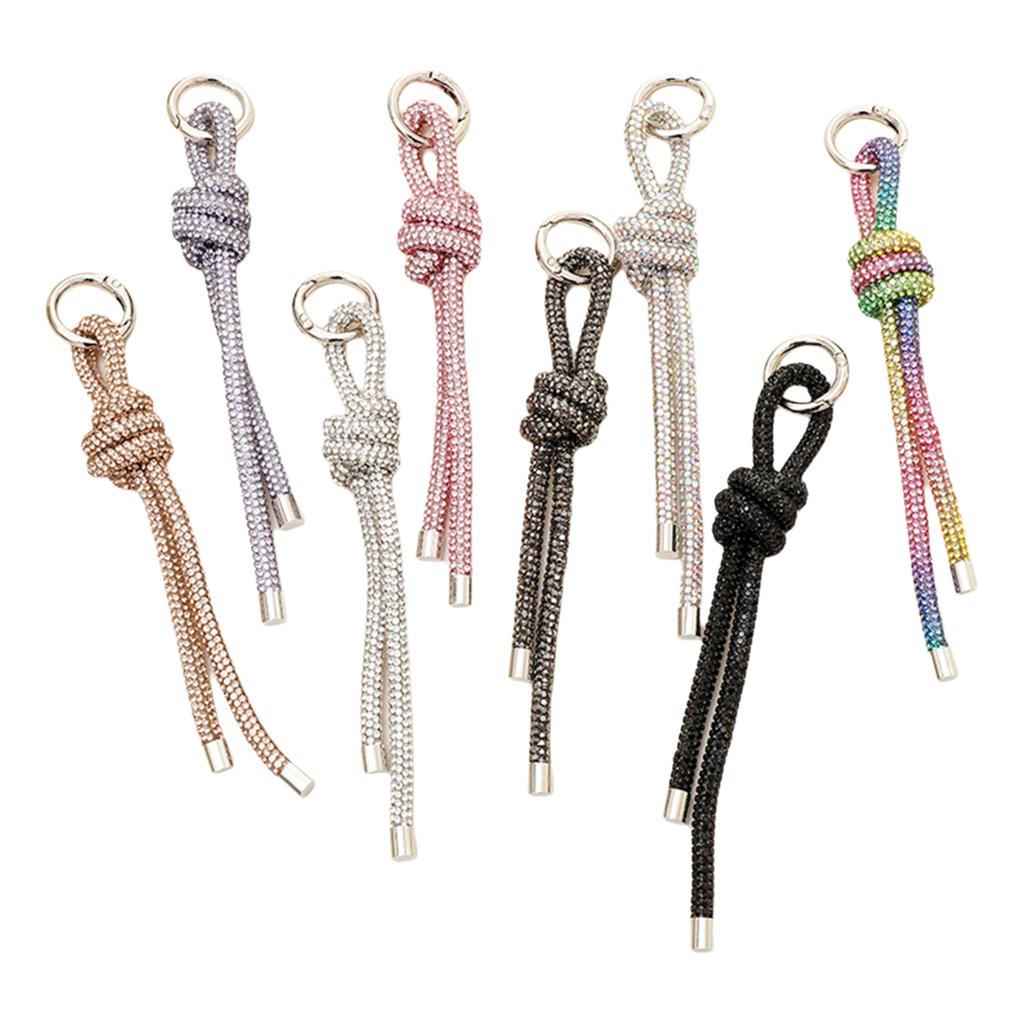Dazzling Rhinestones Phone Bracelet Fashionable Diamonds Key Cord Unique Bag Decoration for Sophisticated Women Girls