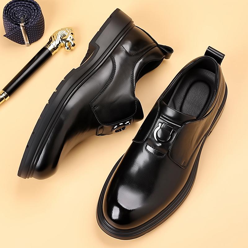 Fashion Casual Business Men's Loafers Formal Leather Oxfords Shoes Male Wedding Party Shoes Casual Slip On Driving Footwear Thick Bottom