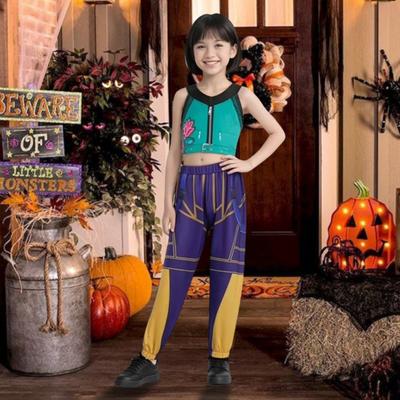 Girl Pop Singer Halloween Costume Stage Performance Outfit Vibrant Print Cosplay Attire Dress Up Costume for Parties