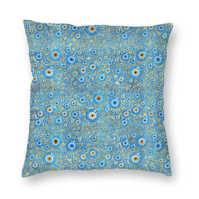 Turkish Evil Eye Cushion CoverPrint Mediterranean Amulet Throw Pillow for Sofa  Case Home Decor Decorative