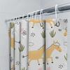 Modern Bathroom Decor Shower Curtain With Cartoon Animal Print White Flower Clouds Pattern For Kids Bathrooms Waterproof Fabric