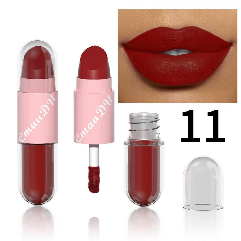 Double Head Matte Lipstick Lip Gloss Red Lipstick Waterproof Long Lasting For Halloween Masquerade COSPLAY Party Makeup Valentine's Day Gifts