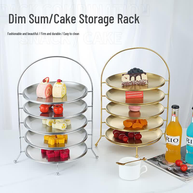 JNL 3-Tier Gold Stainless Steel Serving Stand