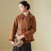 KAISER Women's Lamb Shearling Motorcycle Style Wool Coat