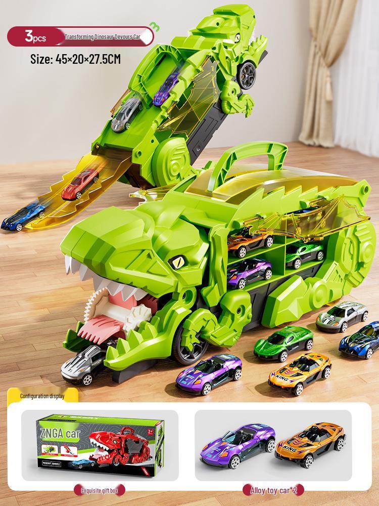 Dinosaur Devour Car Track Toy for Boys - Educational Inertial Vehicle Set & Gift