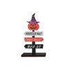 Skeletons Pumpkins Halloween Wooden Signpost Plaque Table Ornament Party Decor