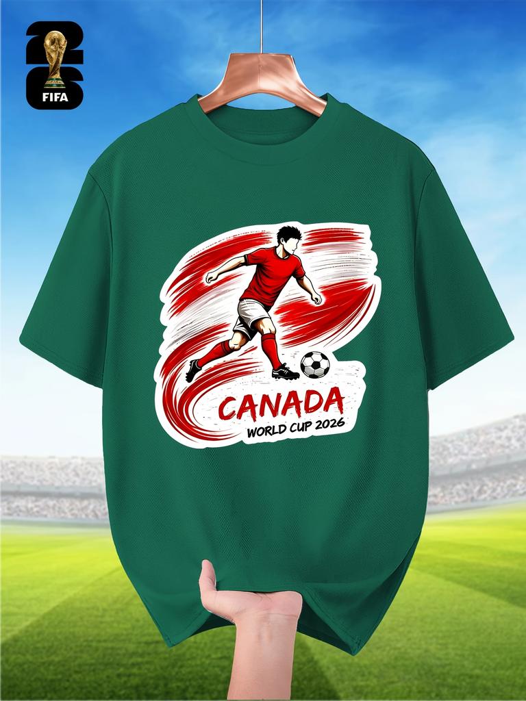 FIFA-Themed Men's Breathable Short-Sleeve T-Shirt for World Cup Gifts, Football Fans Apparel, Birthday Present for Birthdays/Dating/Creative Gifts