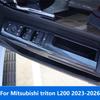Ide Door Armrest Window Lift Switch Cover Trim For Mitsubishi Triton L200 -2025 2026 Carbon Fiber Interior Accessories