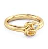 Citrine Dual Stone Stackable Ring - 925 Sterling Silver Gold Vermeil