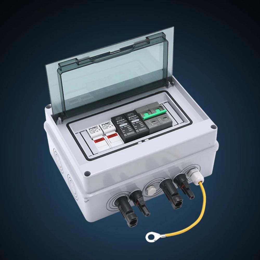 Solar Photovoltaic PV Combiner Box With Lightning Protection 1 In 1 Out DC 600V Fuse MCB SPD Waterproof Box IP65 Wholesale