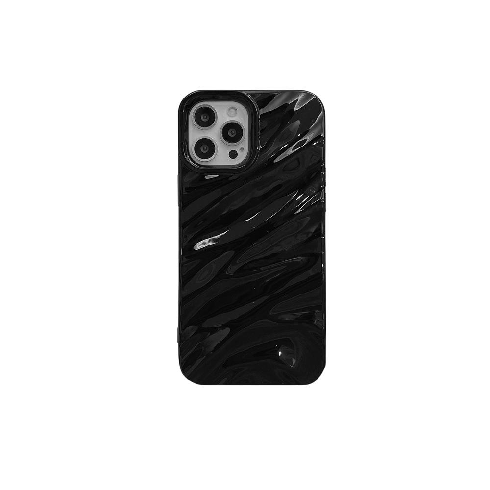 

3D Water Wave Pattern iPhone 17 Pro Max Case - Solid Color, Glossy, Soft for Couples iPhone 14 Pro