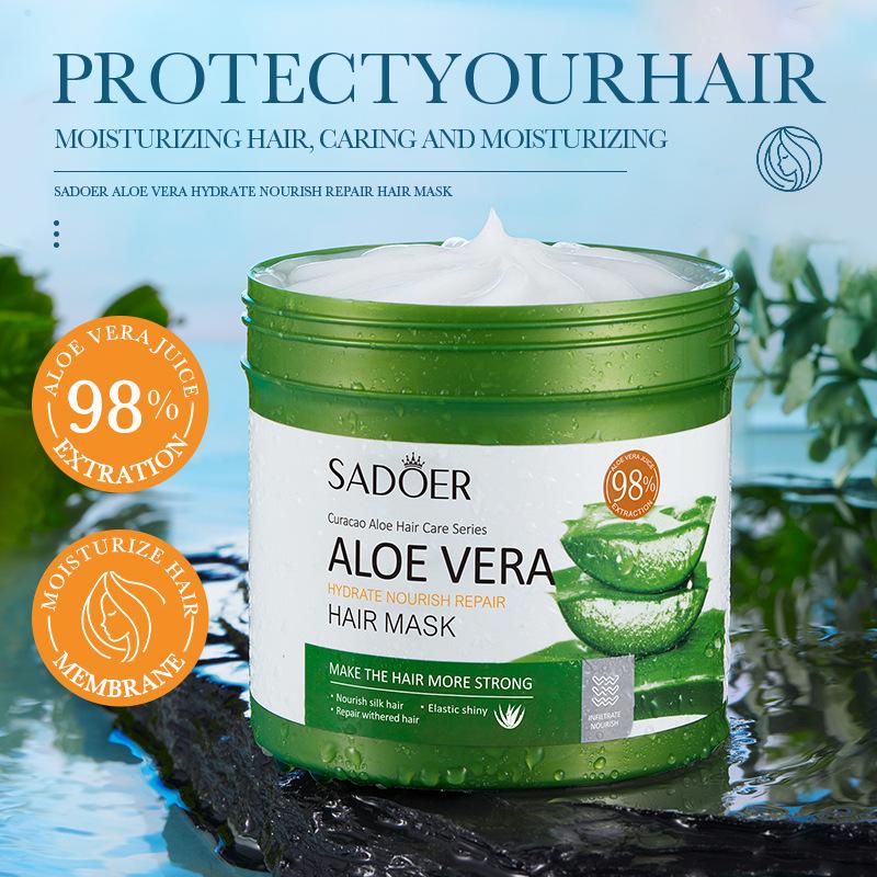 Aloe Vera Haarmaske 500gSADOER Feuchtigkeitsspendender Weichmachender Seidiger Conditioner
