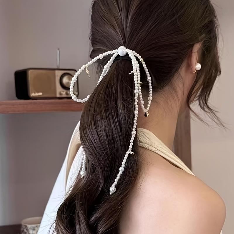 Simulation Pearl Bow Hair Clip - French-Inspired Beaded Hairpin Featuring Golden Details, Sophisticated Bridal Hair Additions for Weddings And Events
