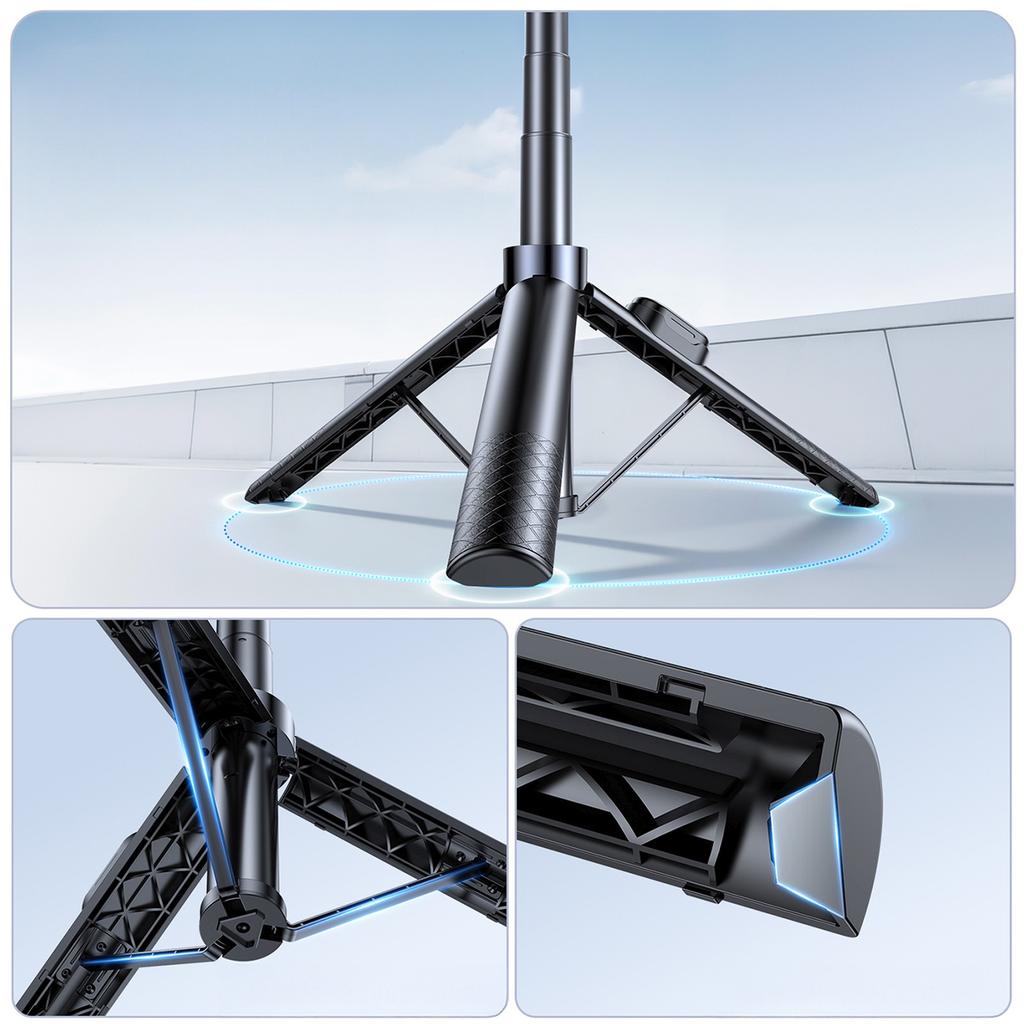Selfie Stick with Smartphone Holder, Telescopic Tripod 1.7m - Black