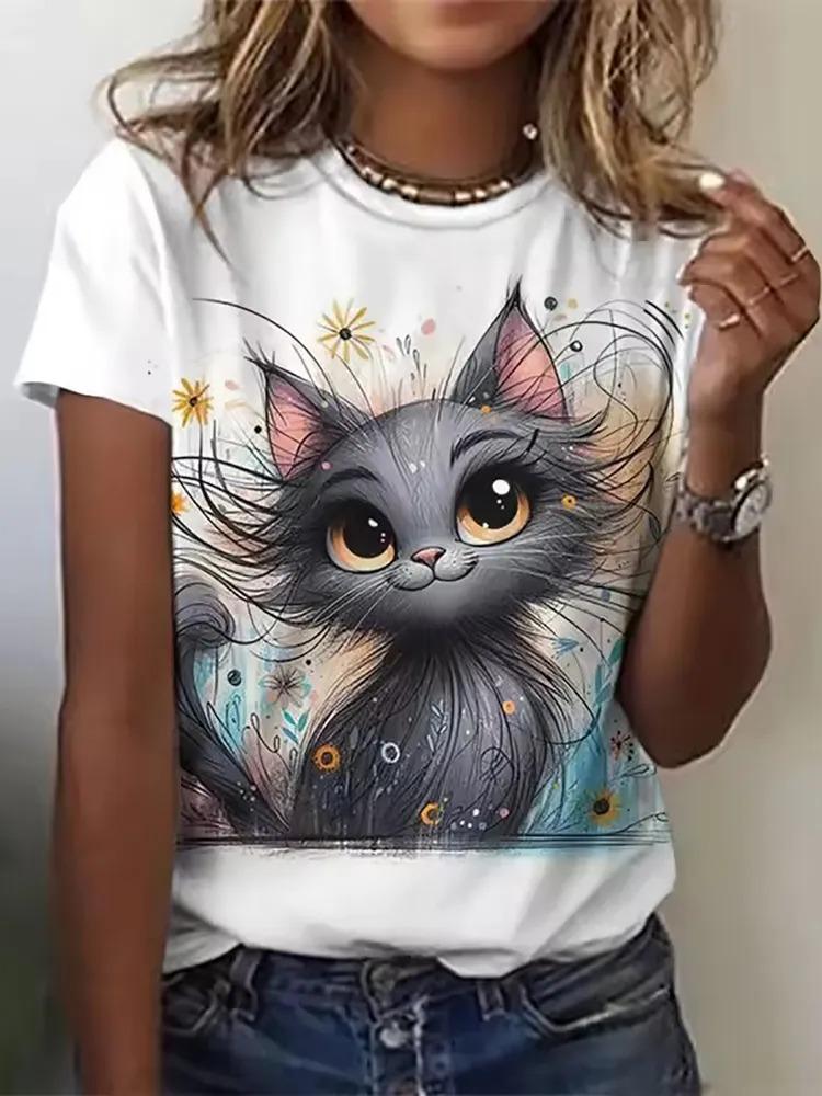 Kreativní Zábavné 3D Tištěné Tričko s Módním Neutrálním Roztomilým Harajuku Stylem Ležérní Krátký Rukáv