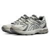 Asics Gel-Flux Comfortable Fabric Synthetic Leather Shock Absorbing Durable Low-Top Running Shoes Women sneaker Light-Gray White 1012B464-024