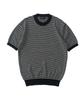 ANALOG MOOD Marine Stripe Round Short Sleeve Knit (Black)