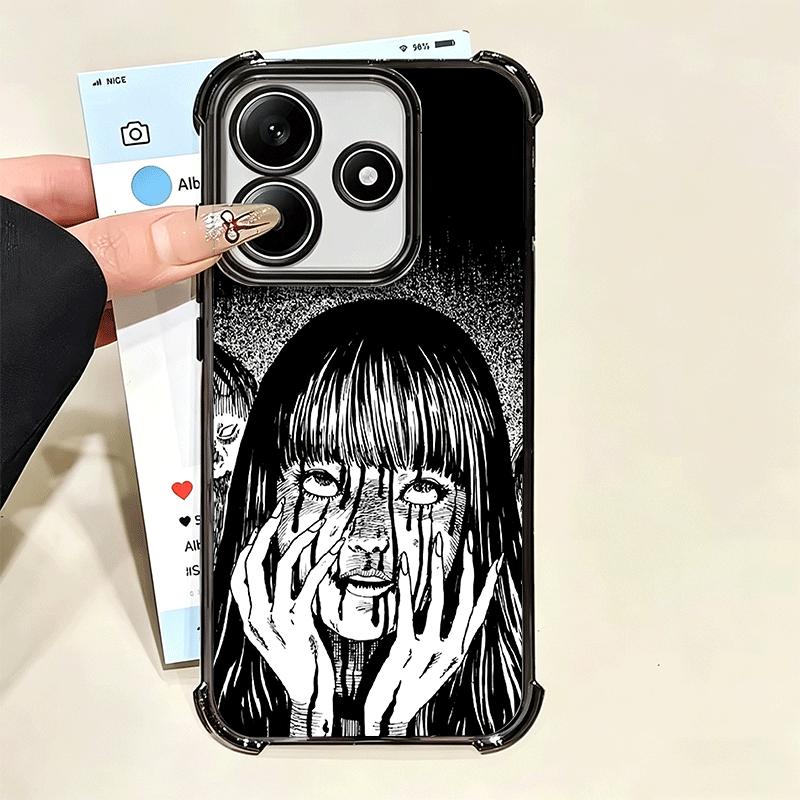 Japanese Horror Anime Plating Phone Case For Xiaomi Poco X5 X6 X7 X8 Pro Max F8 Ultra F7 M8 M7 M5S Redmi 15C 15 14C 13C 13 X3 12