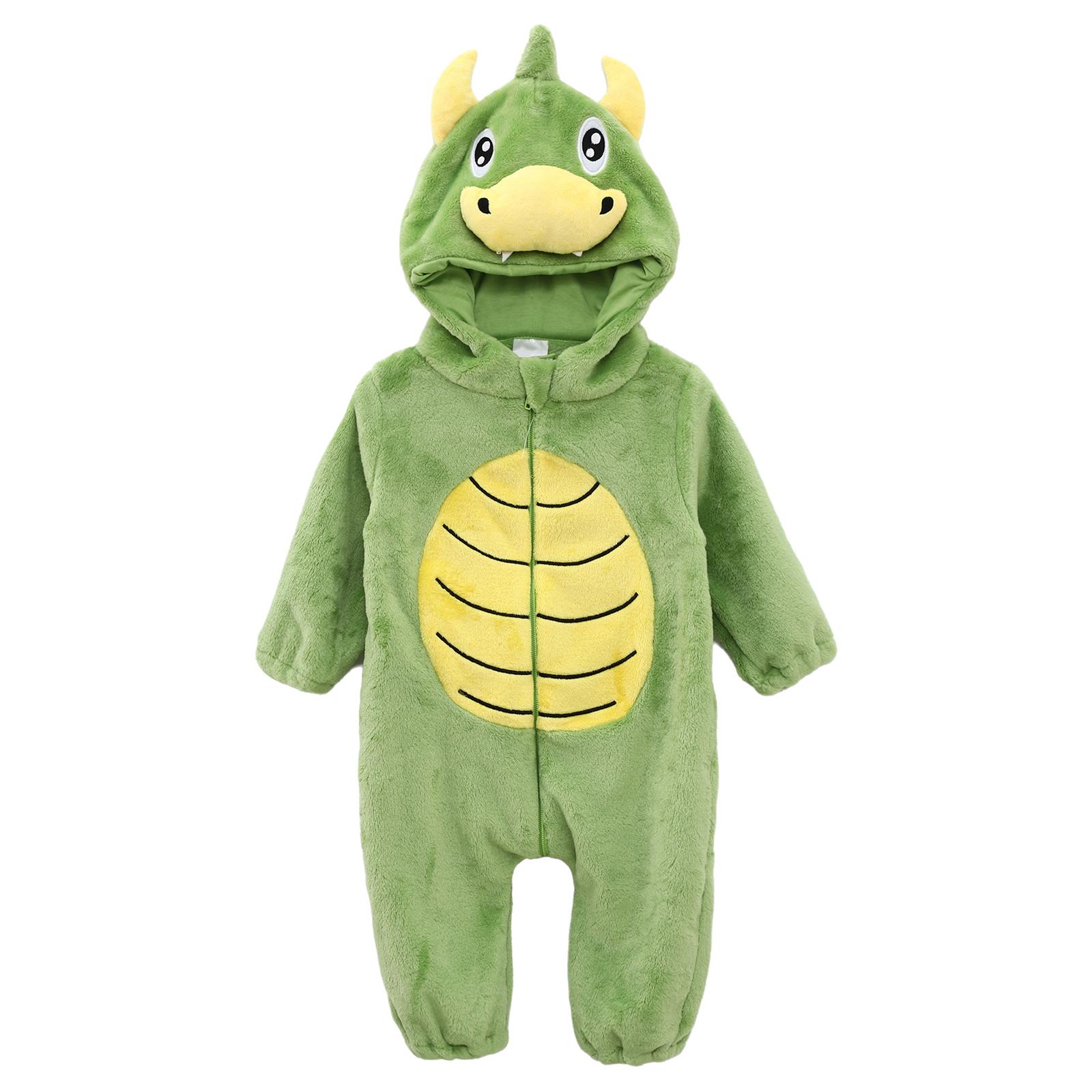 

Baby Toddler Animal Costume Zip Up Jumpsuit Long Sleeve Hooded Design 3D Tail Theme Party Outfit 18-24 Months
