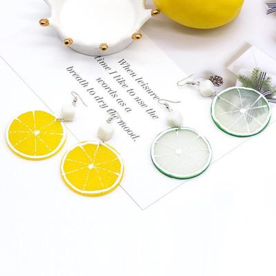 Harajuku Style Fruit Earrings: Orange & Lemon Pendants for Women