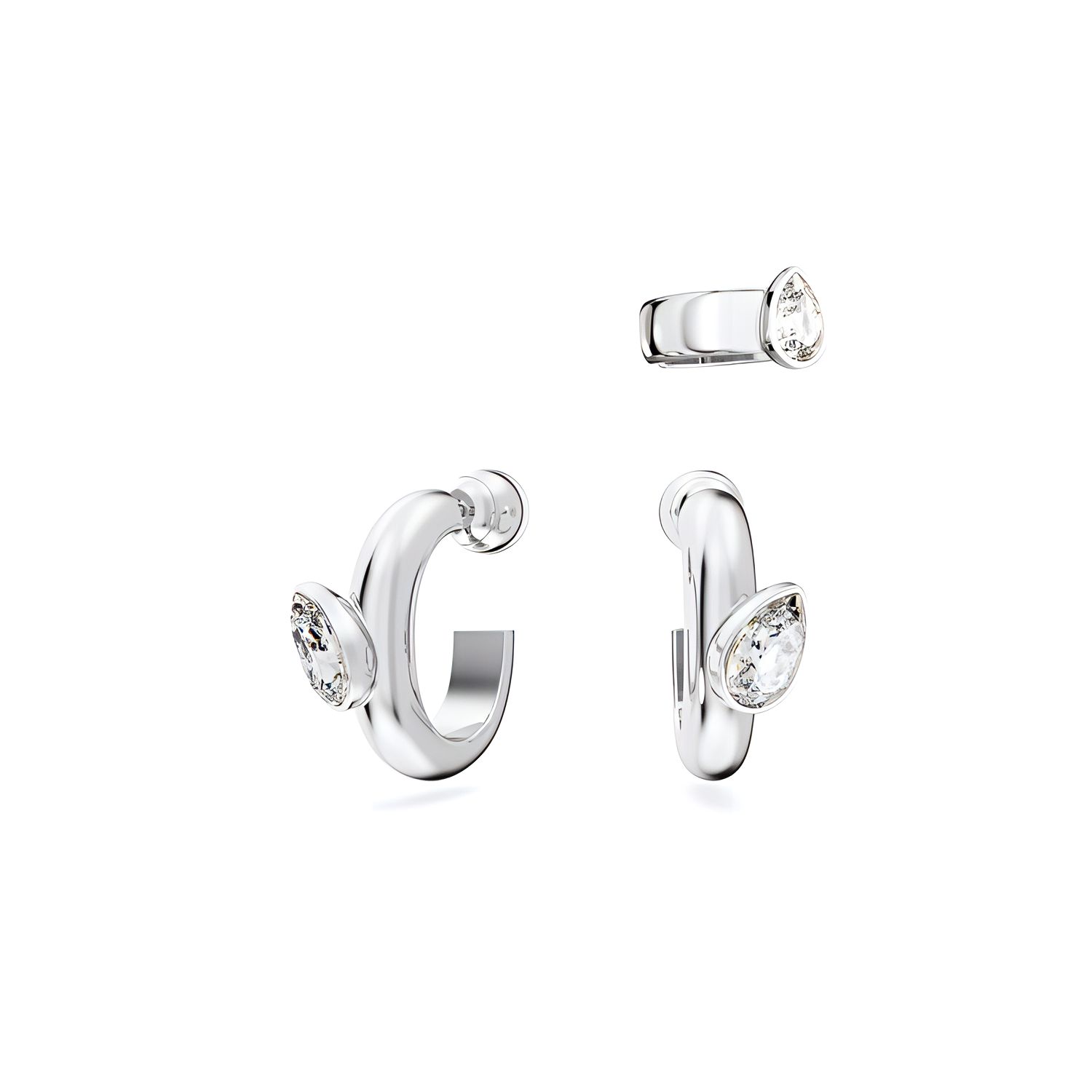 Swarovski Dextera Large Hoop Earrings Women earrings Silver 5671192 F,Silver
