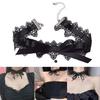 Sexy Schwarzer Spitzen-Schleifen-Knoten-Choker-Halskette Modisches Kragen-Halsketten-Schmuckstück