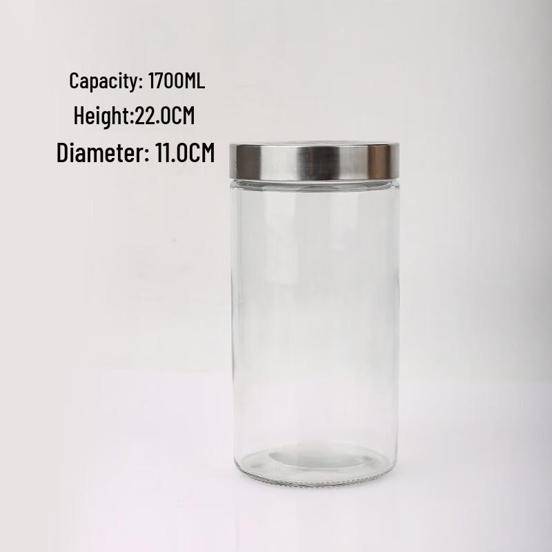 ZISIZ Transparent Glass Food Storage Jar Set