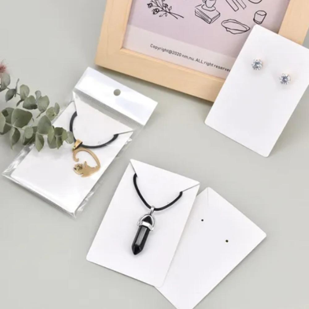100pcs Blank Paper Kraft Paper Jewelry Card Black Blank Jewelry Card  Displaying Necklaces белый
