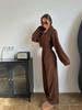 European & American Women's Spring/Autumn Long Sleeve Jumpsuit - Casual Half Open Neck, Elastic Waist Set
