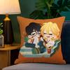 Anime Doukyuusei Rihito Sajo Hikaru Kusakabe Cushion Cover Inches Farmhouse Decor Home Throw Pillow Covers For Couch Decorations