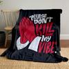 Red praying hands and bold text saying "Please Don't Kill My Vibe." for all seasons blanket lunch break throw gift